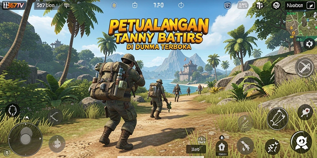 Screenshot 567TV menampilkan petualangan epik di dunia terbuka