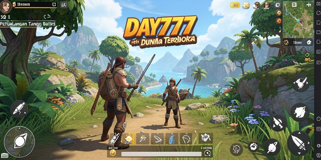 Tampilan gameplay DAY777 yang menakjubkan di dunia terbuka.