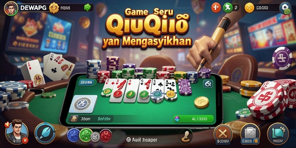 Screenshot DEWAPG menampilkan aksi intens permainan QiuQiu.