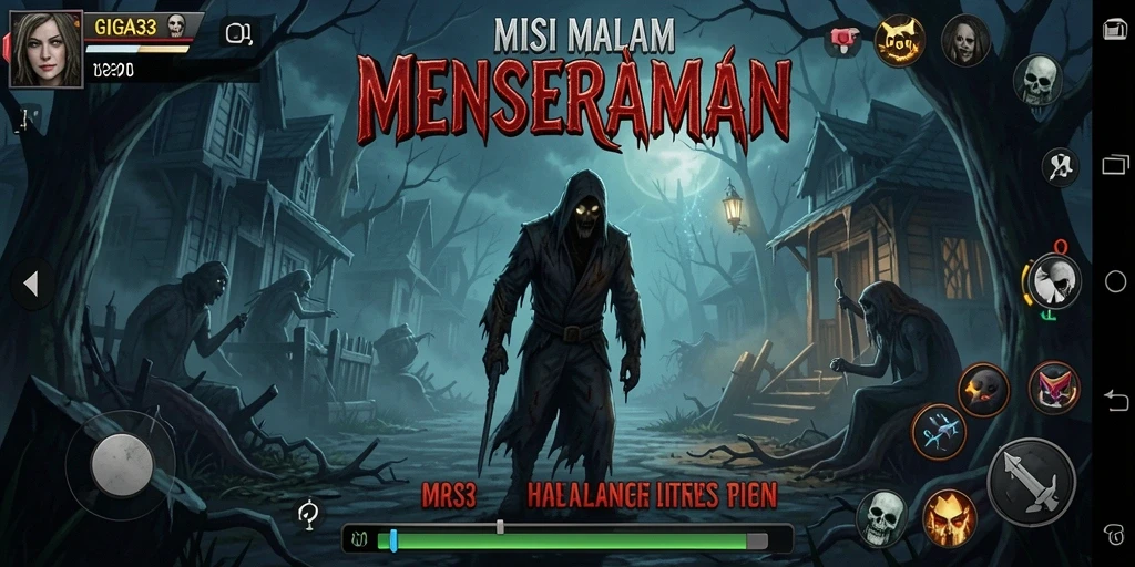 Tampilan gameplay GIGA33 yang menyeramkan dengan suasana Horror.