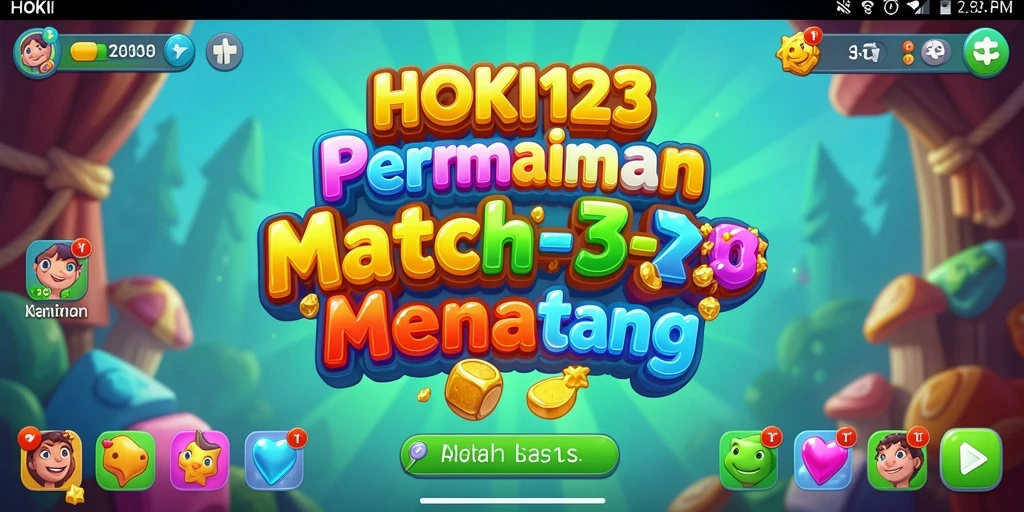Tampilan gameplay HOKI123 dengan elemen Match-3 yang seru.