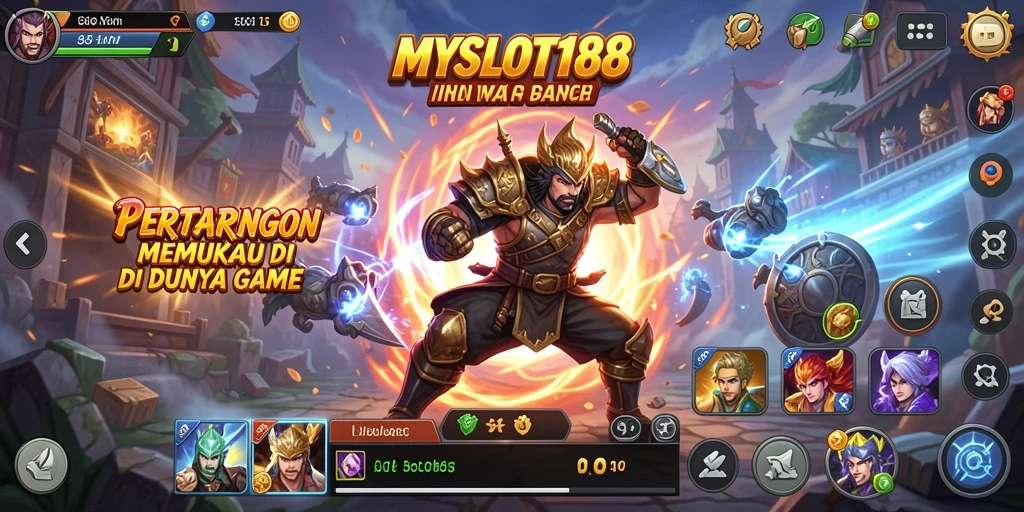 Screenshot MYSLOT188 menampilkan aksi pertarungan yang intens dan karakter yang kuat.