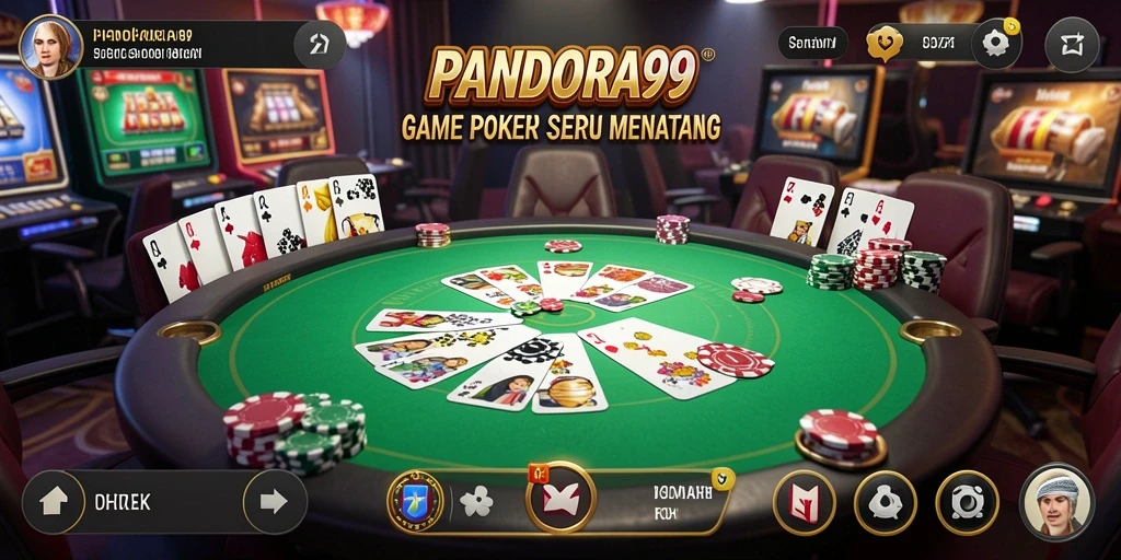 Screenshot gameplay PANDORA99 yang menampilkan aksi poker seru.