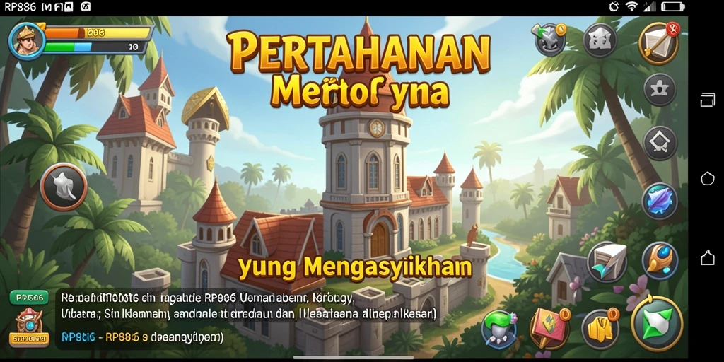 Tampilan gameplay RP886 yang seru dalam pertahanan menara.