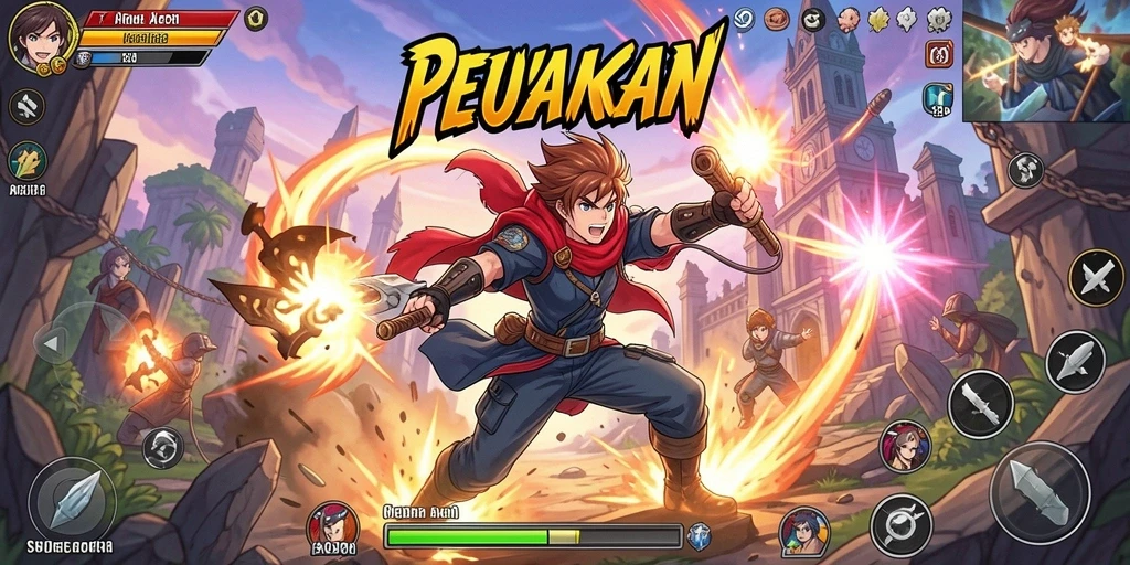 Tampilan gameplay S80 yang penuh aksi dan karakter anime menarik.