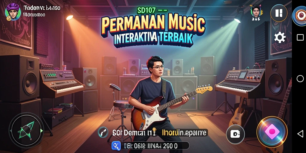 Tampilan gameplay interaktif SD107 dengan berbagai pilihan lagu.