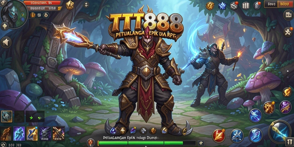 Tangkapan layar utama TTT888 menampilkan aksi seru dalam dunia RPG.
