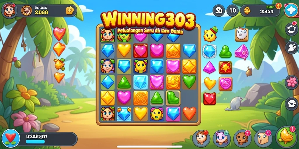 Screenshot menunjukkan aksi seru dalam game Match-3.